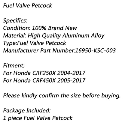 Interruttore della valvola della benzina del rubinetto del gas combustibile per Honda CRF250X CRF450X 16950-KSC-003 Generico