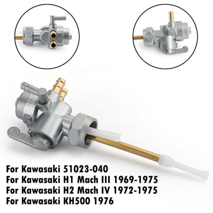 Gas Carburante Benzina Valvola Rubinetto 51023-040 Per Kawasaki H1 69-75 H2 72-75 KH500 76 Generico