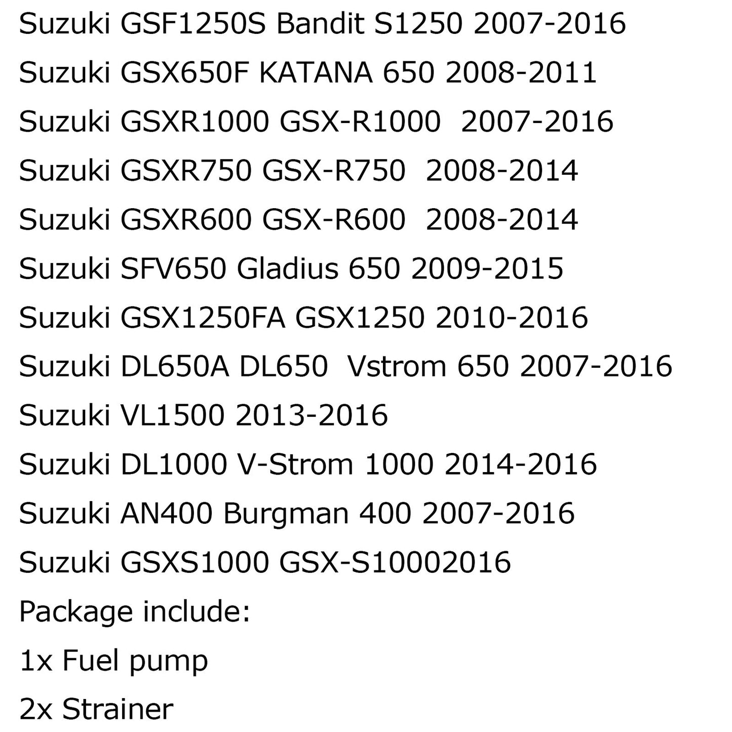 35 millimetri Pompa Del Carburante Adatto Per Suzuki KATANA 650 GSX650F GSX-650F 2008 GSXS1000 2006 Generico