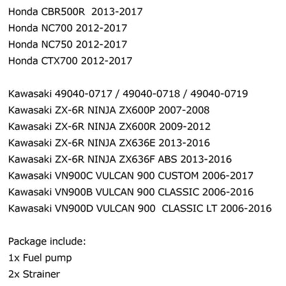 Pompa del carburante per Kawasaki ZX-6R NINJA ZX600P/R ZX636E/F ABS 2007-2016 VN900B/D Generico