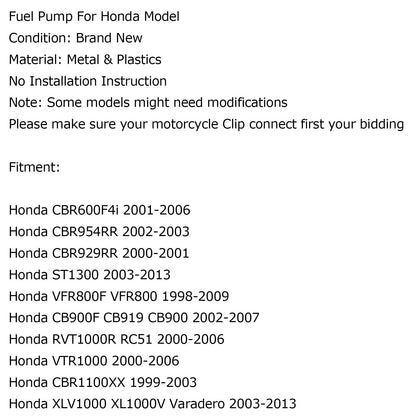 Pompa del carburante per Honda CBR929RR CBR954RR RVT1000R 02-06 ZX-12R ST1300 03-13 Generico