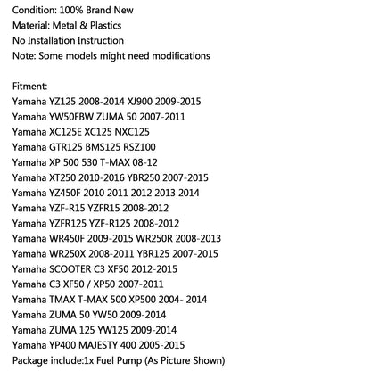 Intank 30mm Pompa Del Carburante Per Yamaha WR250X WR450F WR250R GTR125 YZ125 YZF R15 R125 Generico