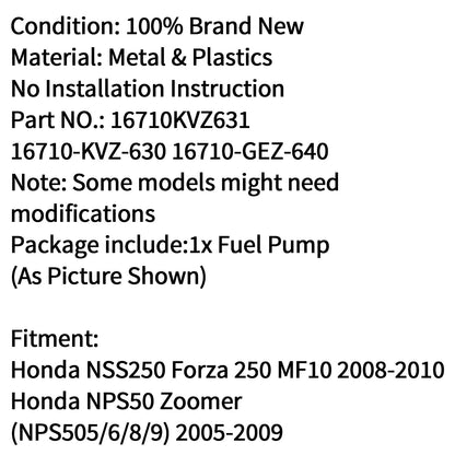 Gruppo pompa carburante Uscita sinistra adatta per Honda NSS250 Forza 250 MF10 2008 2009 2010 Generico