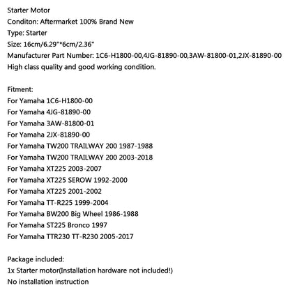 Avviamento motore per Yamaha TW200 TRAILWAY 200 XT225 SEROW TT-R225 ST225 Bronco Generico