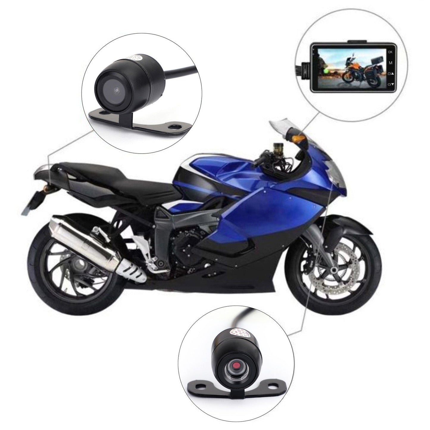 1080P Moto DVR Videoregistratore moto Supporto doppia fotocamera Generico