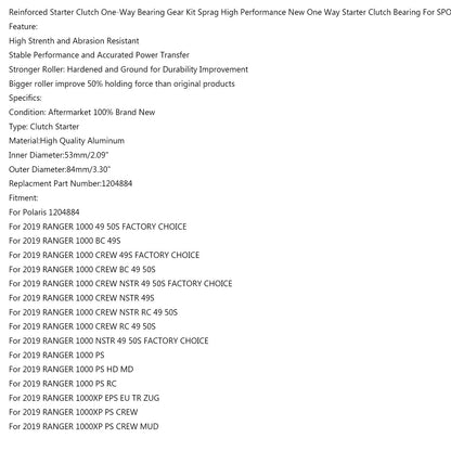 Frizione avviamento One Way Fit per Polaris Sportsman ACE Ranger RZR 570 1000XP 14-19 Generico