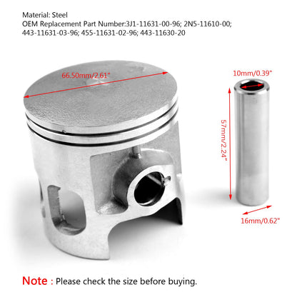 Per Yamaha DT175 DT 175 1974-1981 NO.2N5-11610-00 Kit pistone Dimensione foro ?66.50mm Generico
