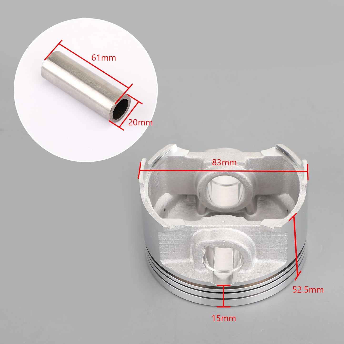 Piston Pin Ring Set STD / +0.25 / +0.50 / +0.75 Alesaggio Misura per Suzuki AN 400 Burgman 400 S 1999-2006 Generico