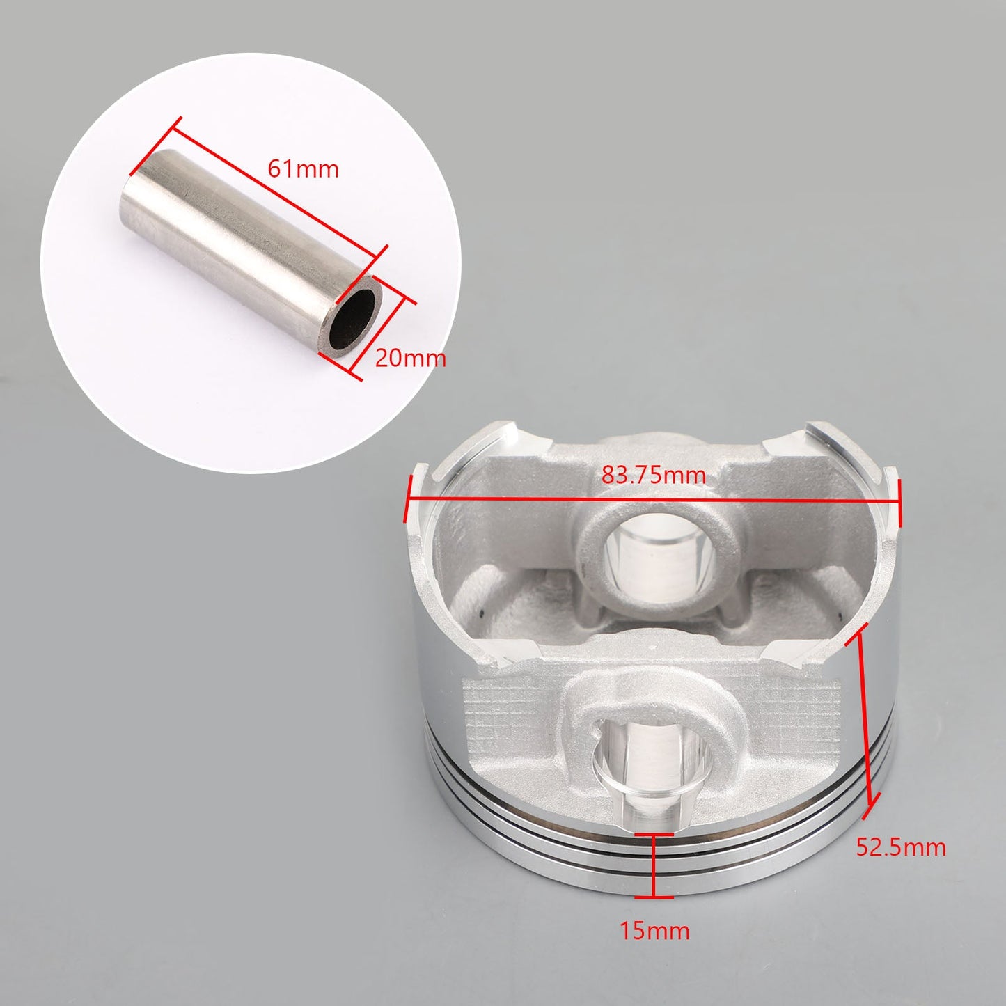 Piston Pin Ring Set STD / +0.25 / +0.50 / +0.75 Alesaggio Misura per Suzuki AN 400 Burgman 400 S 1999-2006 Generico