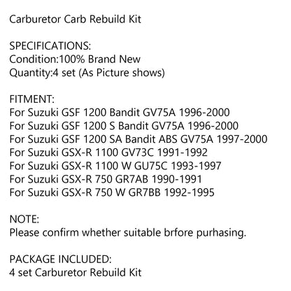 Kit riparazione carburatore per Suzuki GSF 1200 Bandit GSXR 1100 750 Carb generico