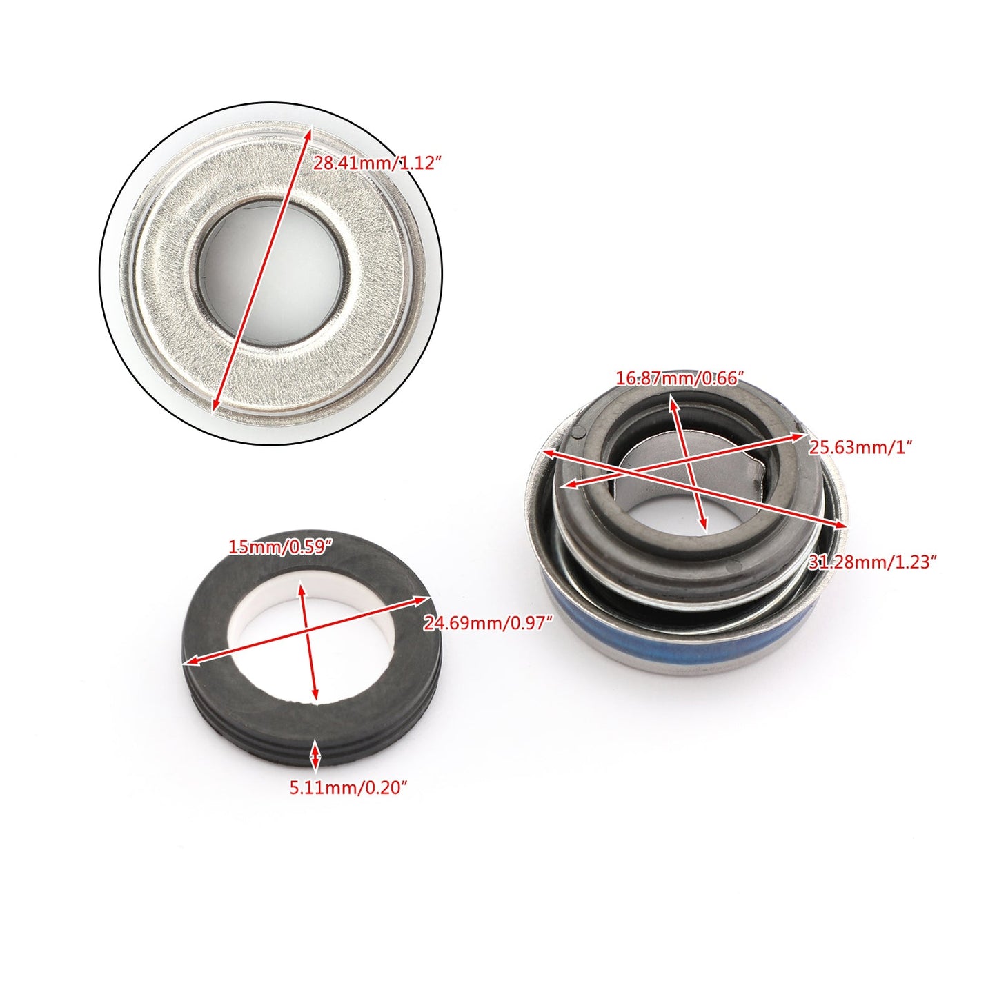 Il kit meccanico della guarnizione della pompa dell'acqua si adatta a Kawasaki EX500 Ninja 500 500R 1987-2009 generico