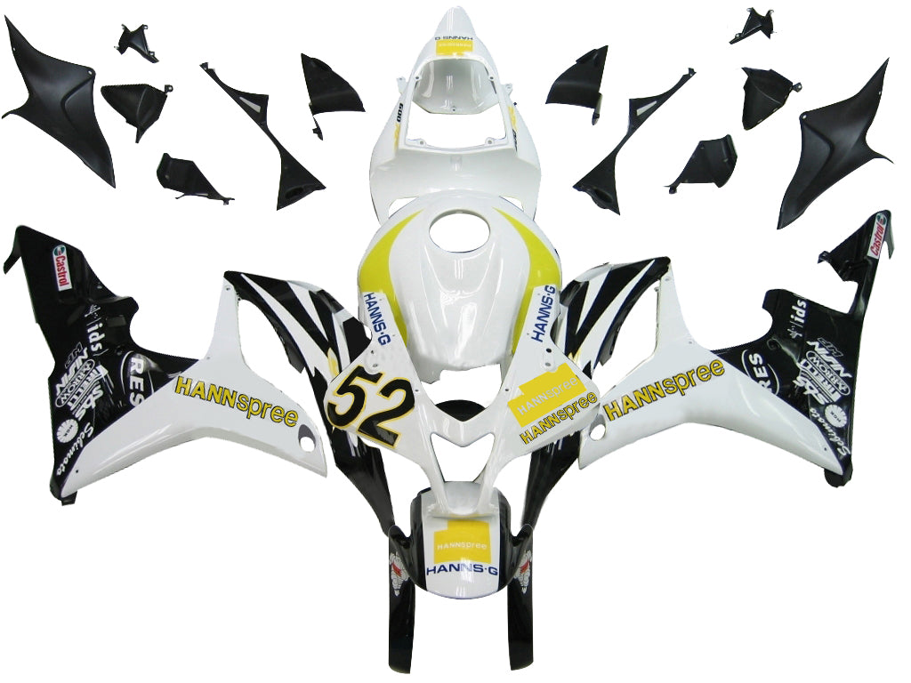 Per CBR600RR 2007-2008 Carenatura per carrozzeria Set di plastica stampata ad iniezione in ABS bianco e nero Generico