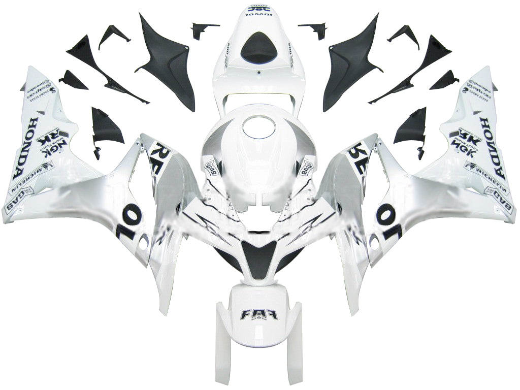 Per CBR600RR 2007-2008 Carenatura per carrozzeria Set di plastica stampata ad iniezione in ABS bianco Generico