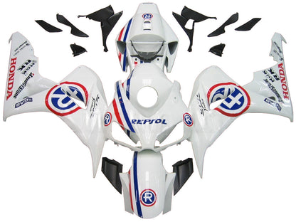 Per CBR1000RR 2006-2007 Carrozzeria Carenatura ABS bianco Set plastica stampata ad iniezione Generico