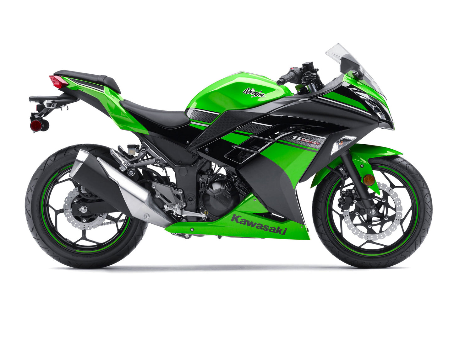 Carene 2013-2017 Plastiche Kawasaki Ninja 300R EX300R Verde Ninja Racing Generico