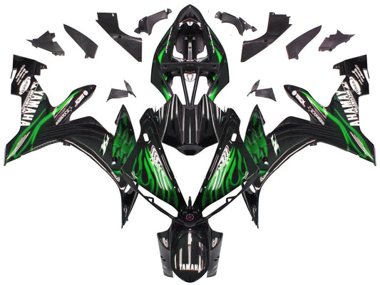 Amotopart 2004-2006 Yamaha R1 Cladding Black & Green Kit