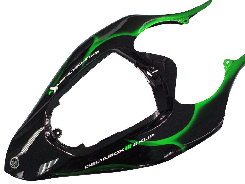 Carene 2004-2006 Yamaha YZF-R1 Black &amp; Green Flame R1 Generico