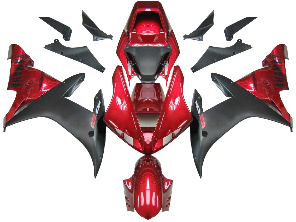 Amotopart 2002-2003 Yamaha R1 Cladding G-Red & Black Kit