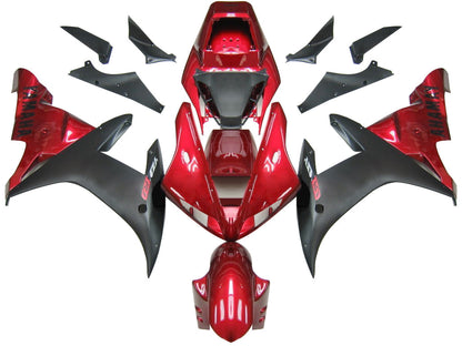 Amotopart 2002-2003 Yamaha R1 Cladding G-Red & Black Kit