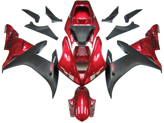 Amotopart 2002-2003 Yamaha R1 Cladding G-Red & Black Kit