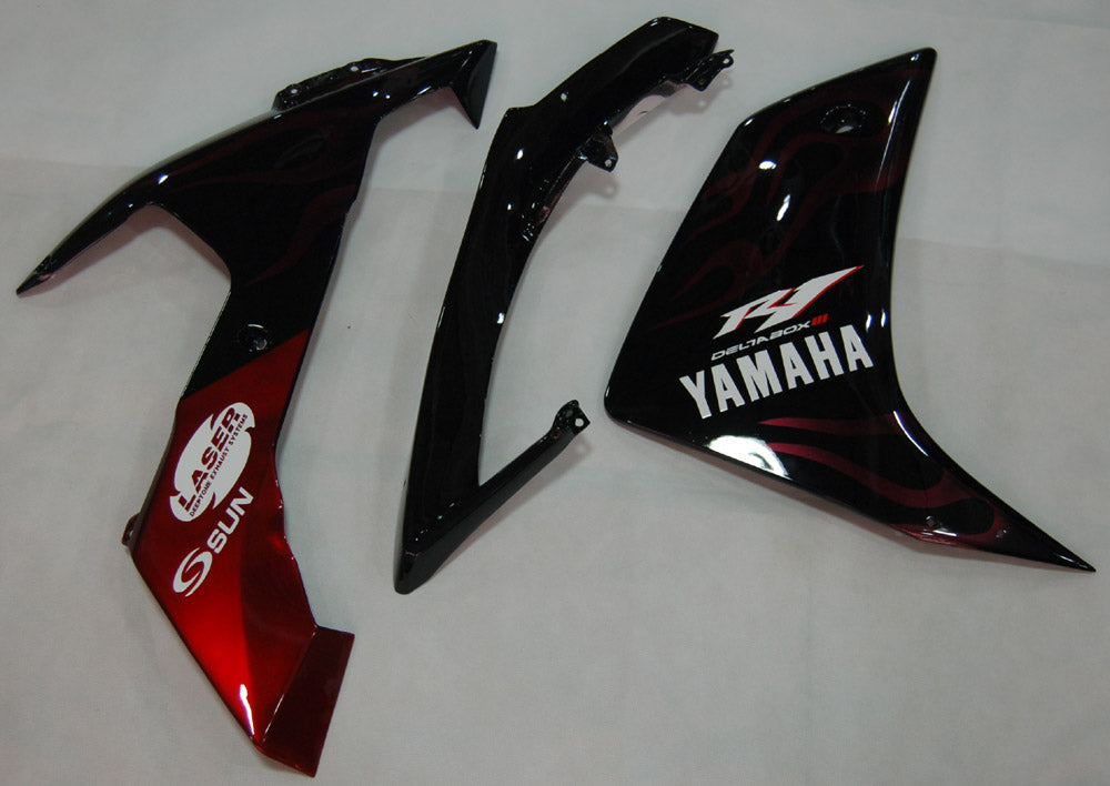 Carene 2007-2008 Yamaha YZF-R1 Black &amp; Red Flame R1 Generico