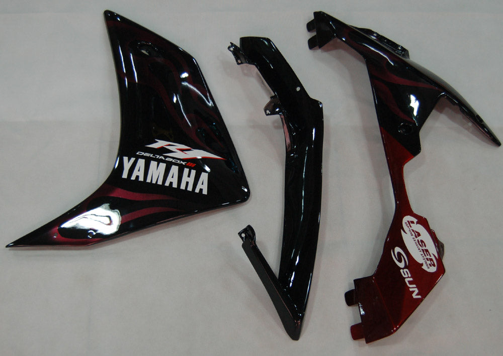 Carene 2007-2008 Yamaha YZF-R1 Black &amp; Red Flame R1 Generico