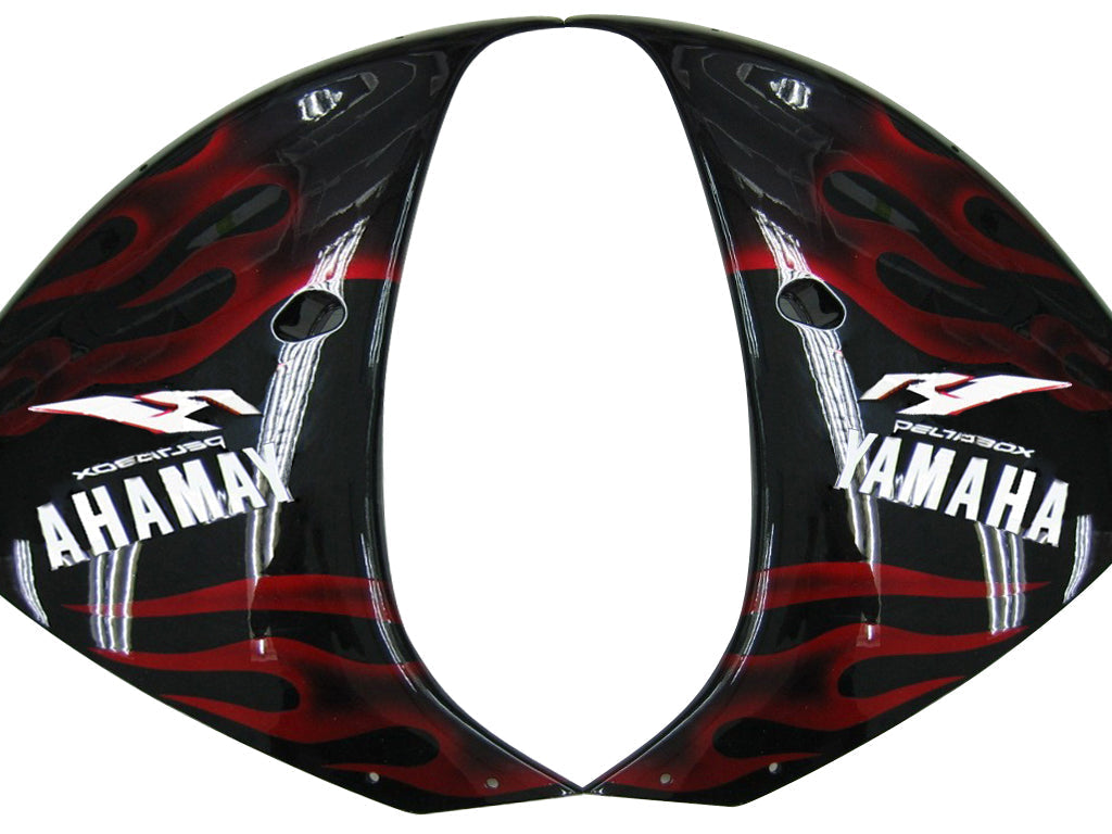 Carene 2009-2011 Yamaha YZF-R1 Black &amp; Red Flame Generico