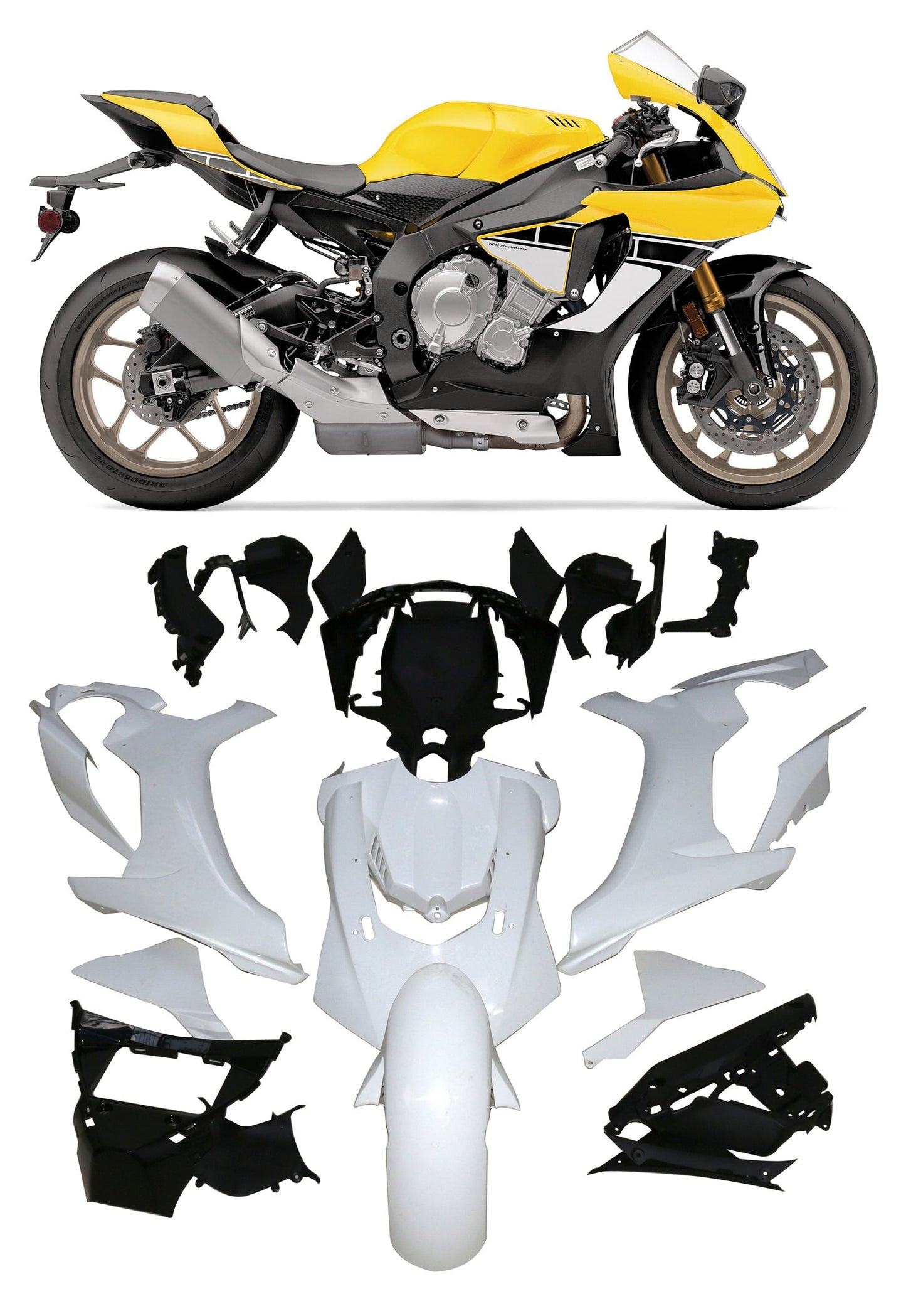 Amotopart Yamaha YZF 1000 R1 2015-2019 Kit di spostamento