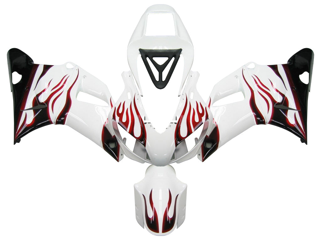 Carene 1998-1999 Yamaha YZF-R1 White &amp; Red Flame R1 Racing Generico