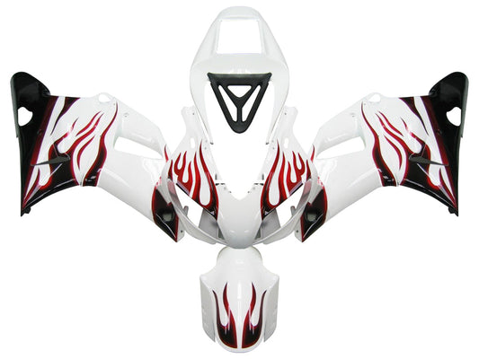 Carene 1998-1999 Yamaha YZF-R1 White &amp; Red Flame R1 Racing Generico