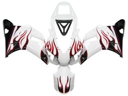 Carene 1998-1999 Yamaha YZF-R1 White &amp; Red Flame R1 Generico