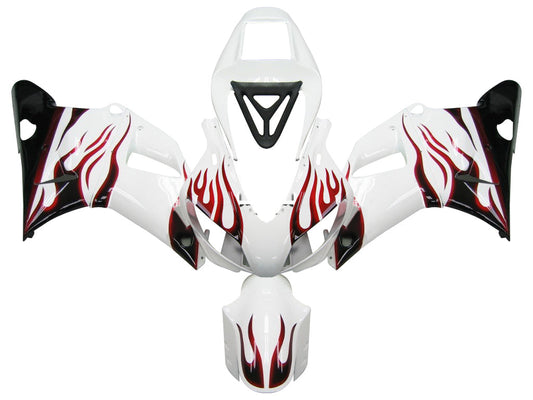 Carene 1998-1999 Yamaha YZF-R1 White &amp; Red Flame R1 Generico