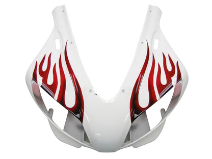 Carene 1998-1999 Yamaha YZF-R1 White &amp; Red Flame R1 Racing Generico
