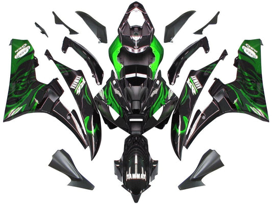 Amotopart Frakings Yamaha YZF-R6 2006-2007 Cladding Black & Green Fearing Kit