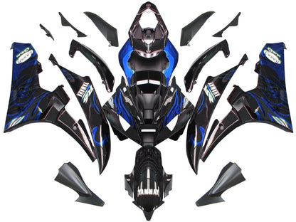 Carene 2006-2007 Yamaha YZF-R6 Black &amp; Blue Flame R6 Generico