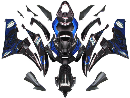 Carene 2006-2007 Yamaha YZF-R6 Black &amp; Blue Flame R6 Generico