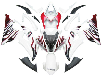 Carene 2008-2016 Yamaha YZF-R6 White &amp; Red Flame R6 Generico