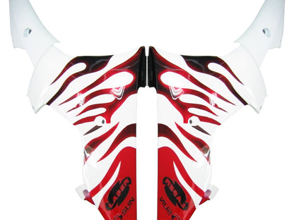 Carene 2008-2016 Yamaha YZF-R6 White &amp; Red Flame R6 Generico