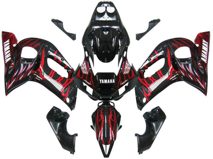 Carenaturer 1998-2002 Yamaha YZF-R6 Black &amp; Red Flame R6 Generico