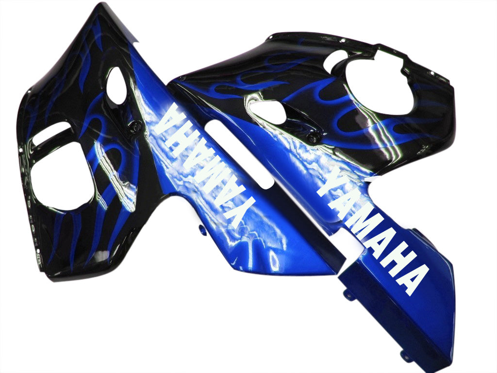 Carene 1998-2002 Yamaha YZF-R6 Black &amp; Blue Flame R6 Generico