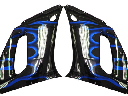 Carene 1998-2002 Yamaha YZF-R6 Black &amp; Blue Flame R6 Generico