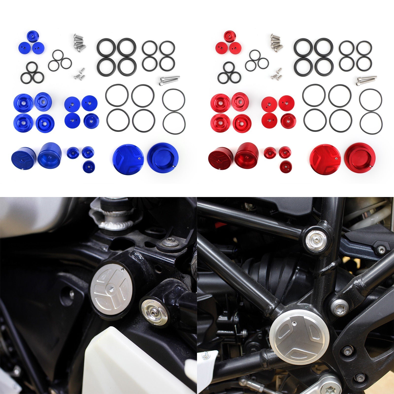 Frame Hole Caps Decor Cover 1 Set Aluminum For BMW R 1200 GS ADV LC 14-15