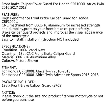 Protezione pinza freno anteriore moto per Honda CRF1000L Africa Twin 2016-2018 Generico