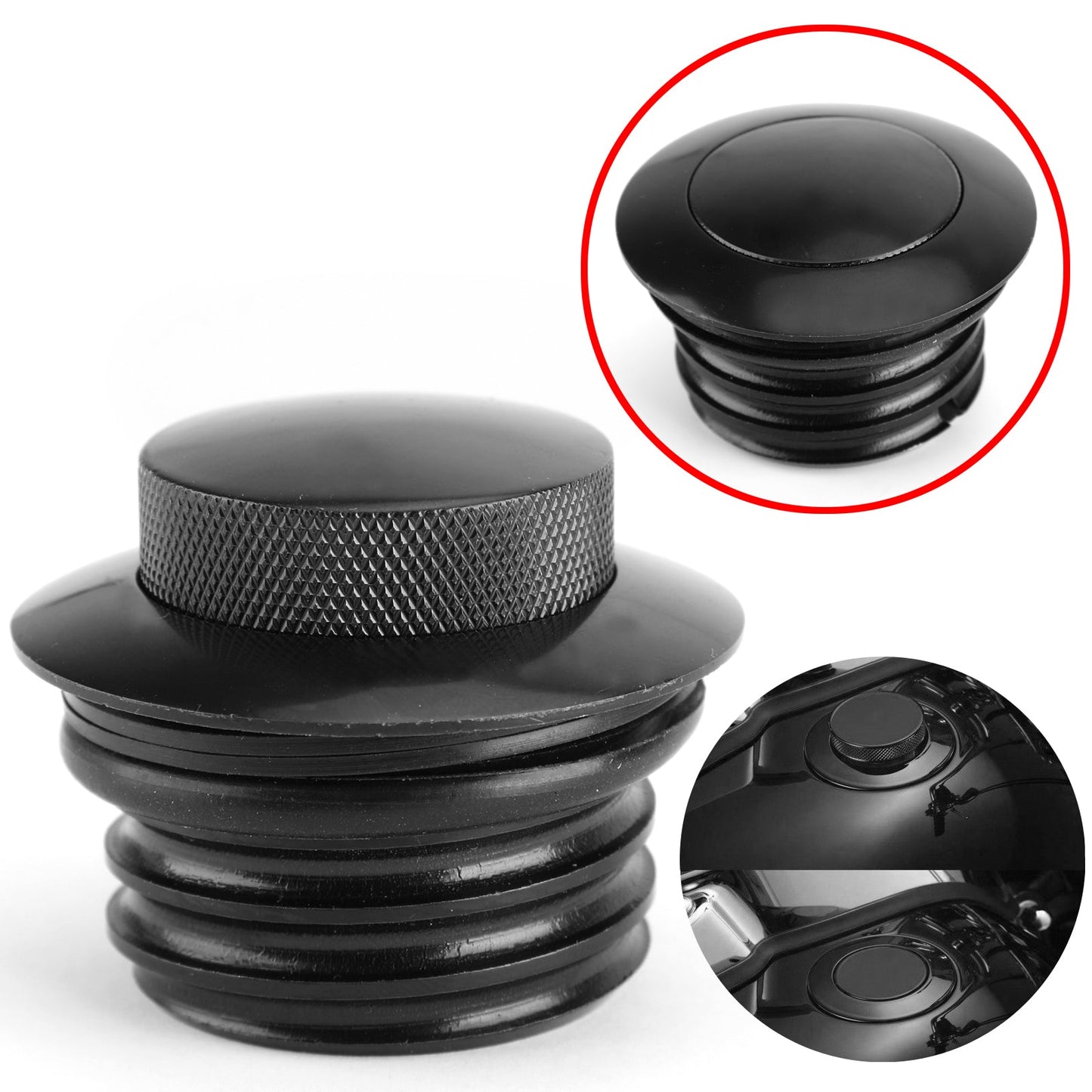 Black Flush Pop Up Reservoir Gas Cap Vite del serbatoio del carburante con sfiato per Sportster