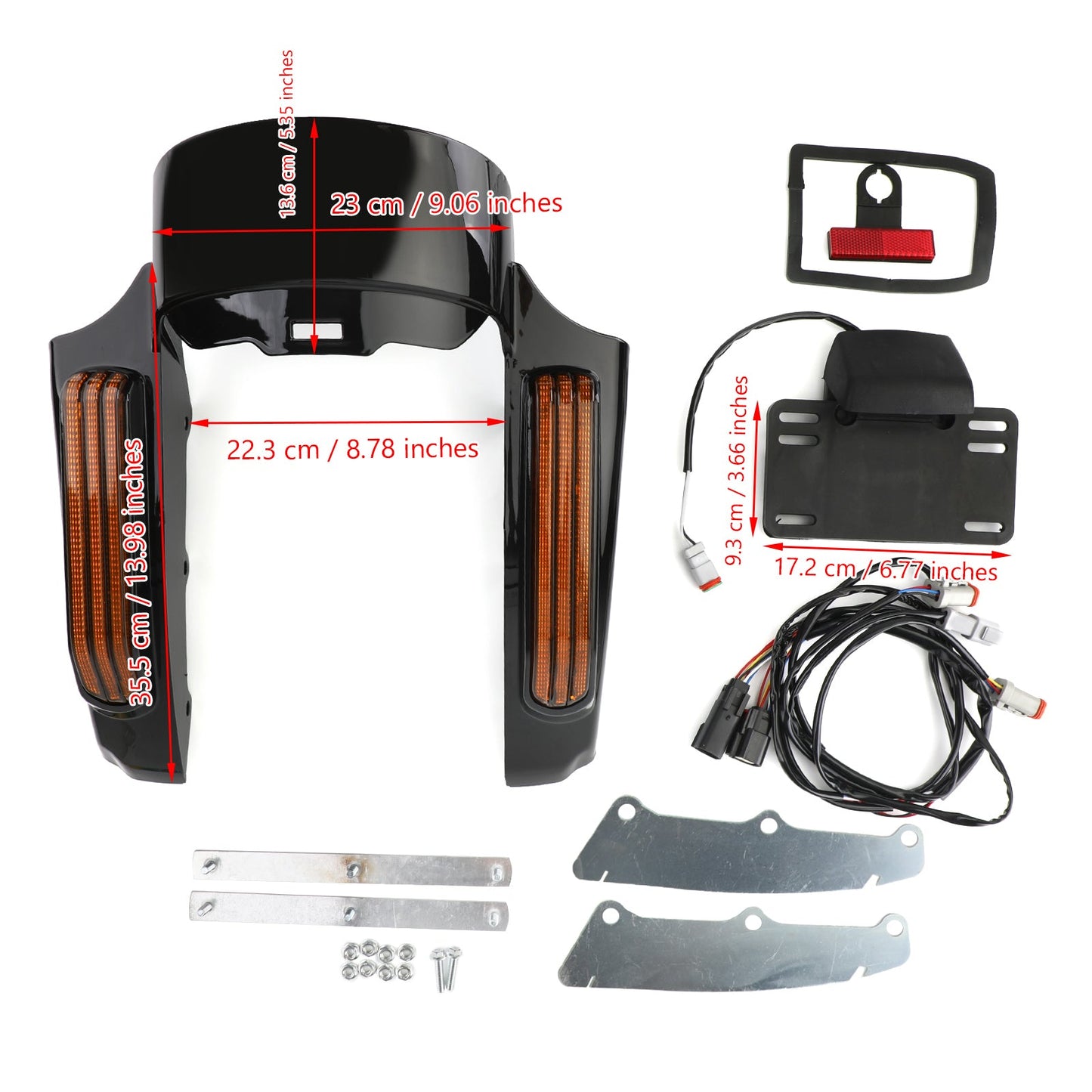 Luce LED parafango posteriore adatta per Touring Road King FLHR Street Glide FLHX Generico