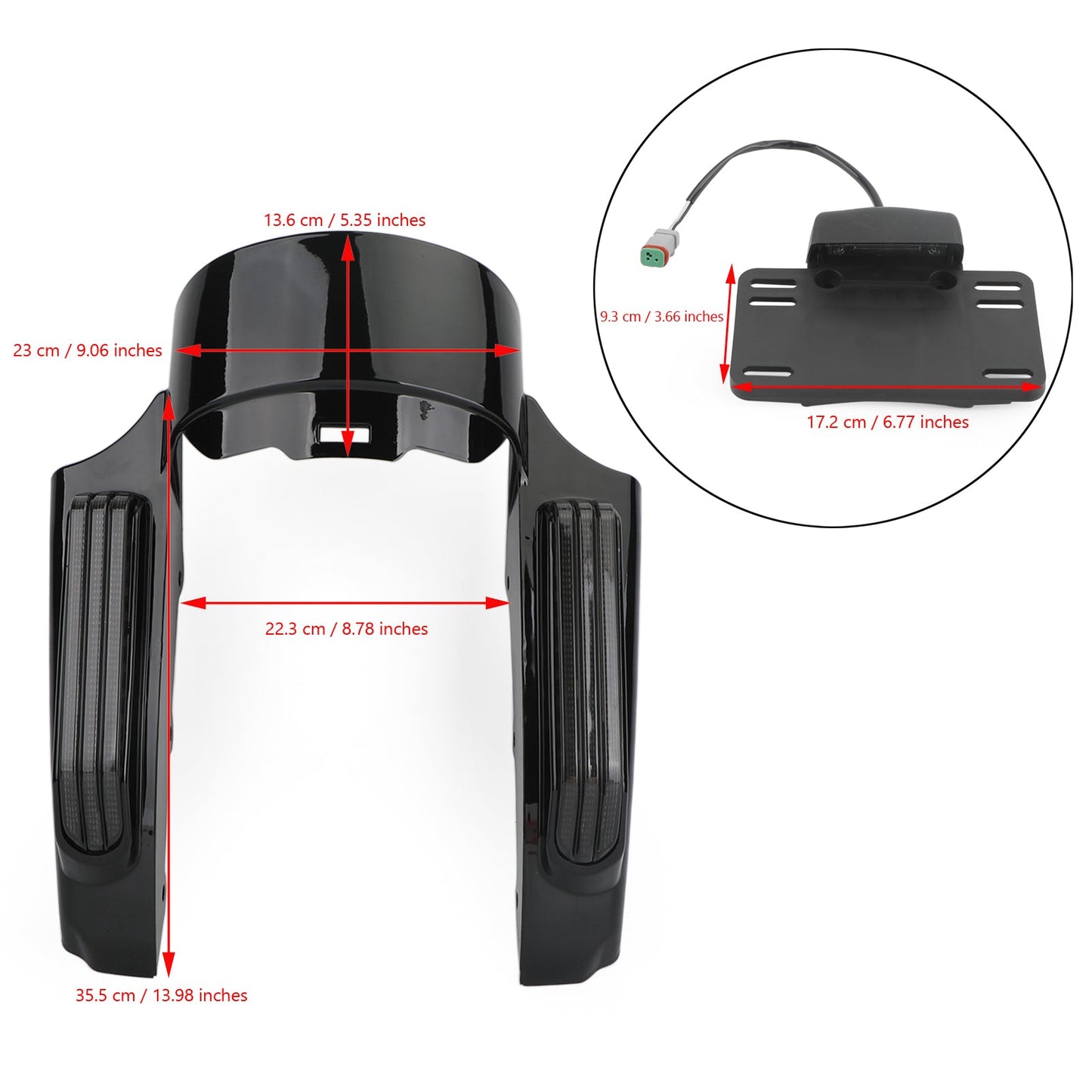 Luce LED parafango posteriore adatta per Touring Road King FLHR Street Glide FLHX Generico
