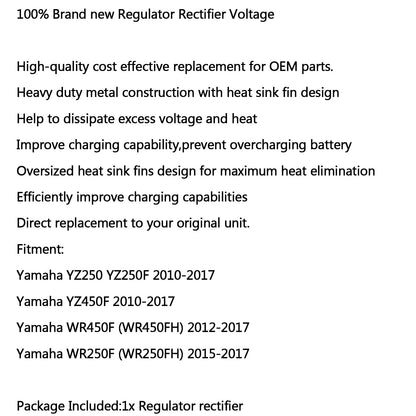 Regolatore Raddrizzatore Per Yamaha YZ250 YZ250F YZ450F 10-17 WR450F 12-17 WR250F Generico