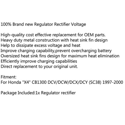 Raddrizzatore regolatore di tensione adatto per Honda X4 CB1300 SC38 1997-2003 31600-MAZ-003 Generico