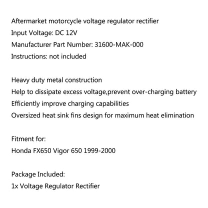 Raddrizzatore regolatore di tensione per Honda FX650 Vigor 650 1999-2000 generico