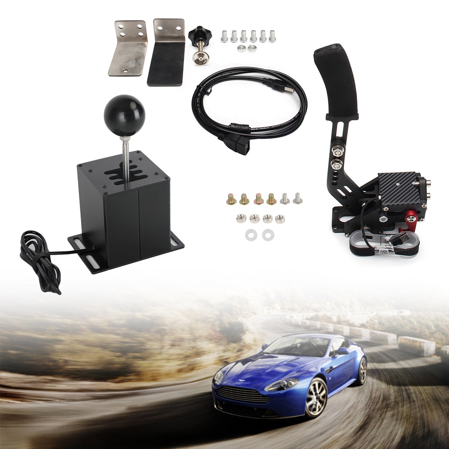 Freno a mano USB con morsetto e cambio ad H per volante Logitech G29 Sim Racing